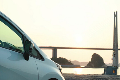 呼子大橋とレンタカー