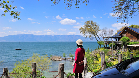 琵琶湖沿いを北上し、湖北の史跡を巡る